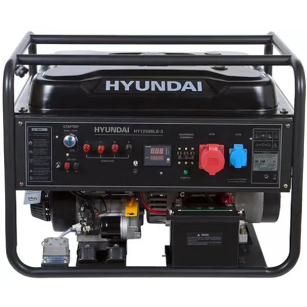 Генератор бензиновый 9,5 кВт HYUNDAI HHY 12500LE-3 открытого типа